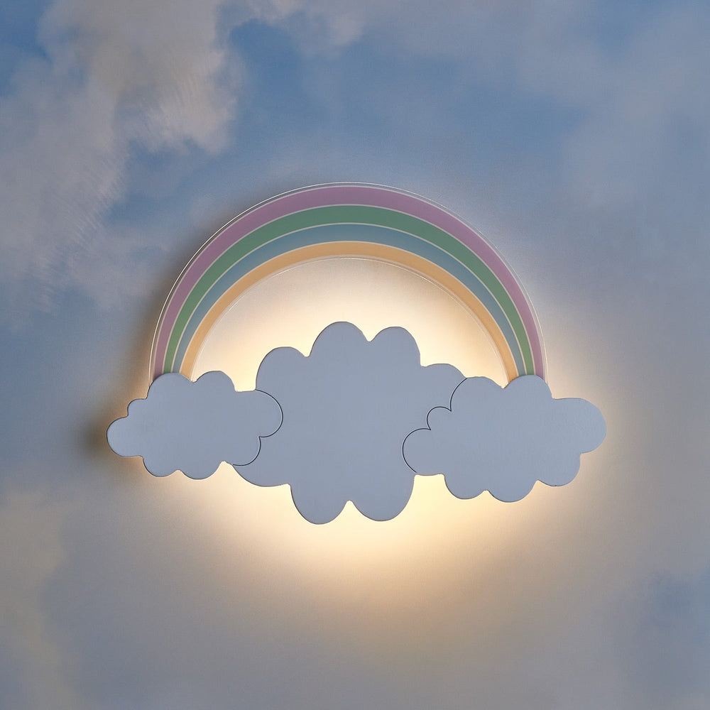 Rainbow & Cloud Children's Wall Light