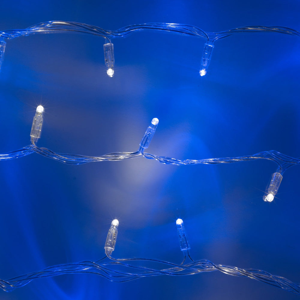 Core Connect 10m 100 Blue & White Connectable Fairy Lights Clear Cable