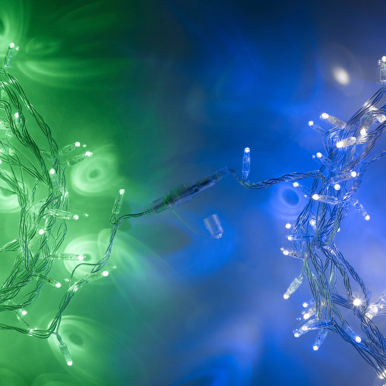 Core Connect 10m 100 Blue & White Connectable Fairy Lights Clear Cable