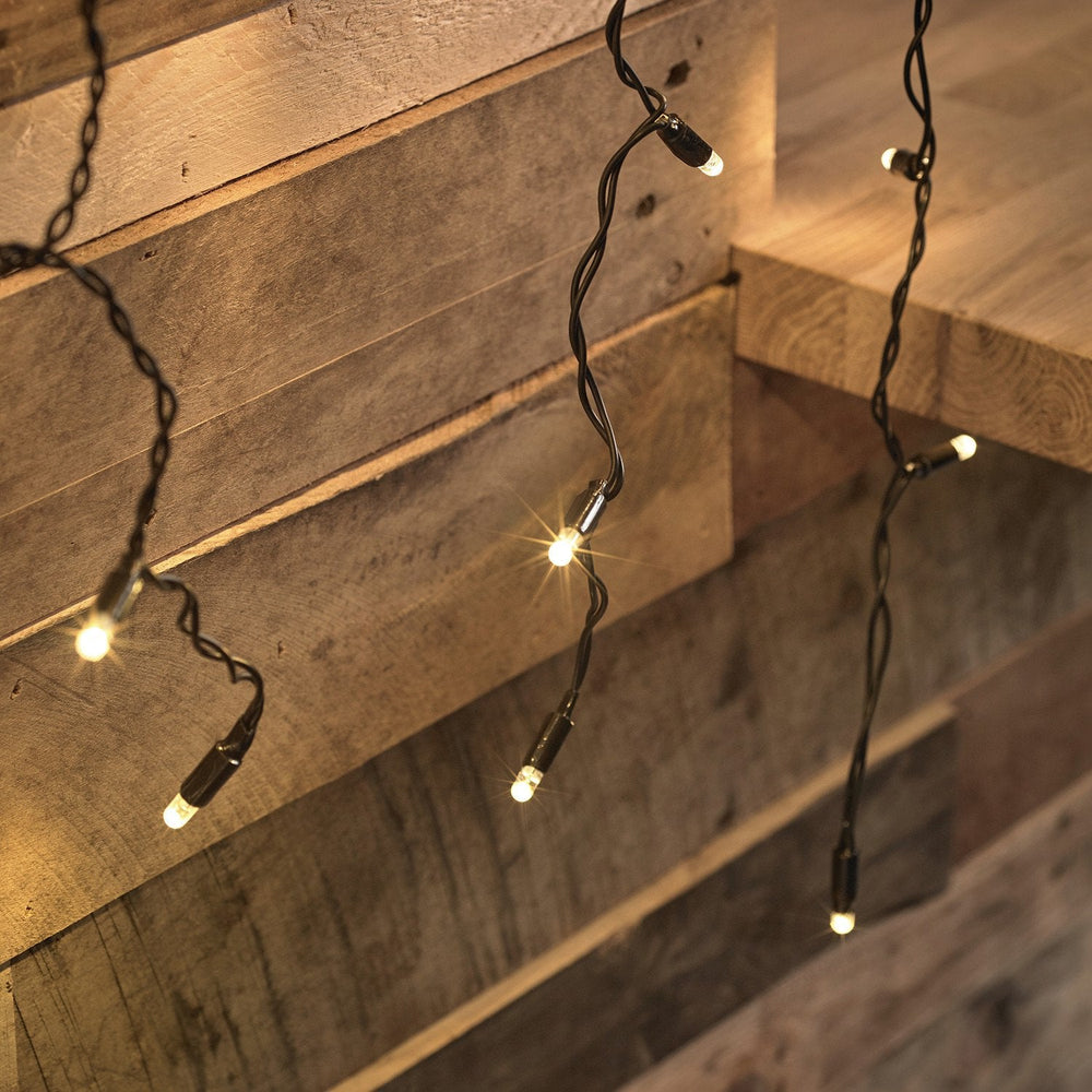 Core Connect 6m x 2m 576 Warm White Connectable Curtain Lights Black Cable