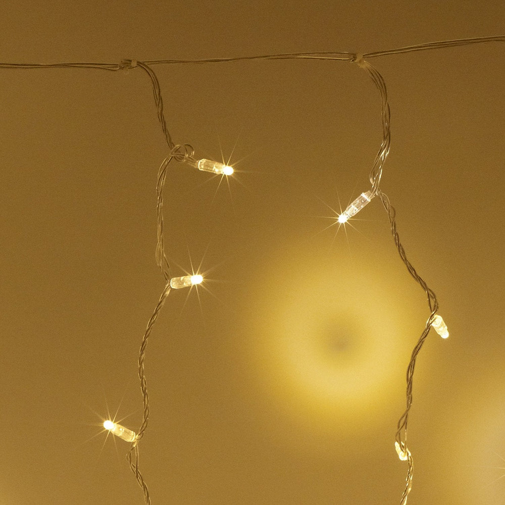 Core Connect 6m x 2m 576 Warm White Connectable Curtain Lights Clear Cable