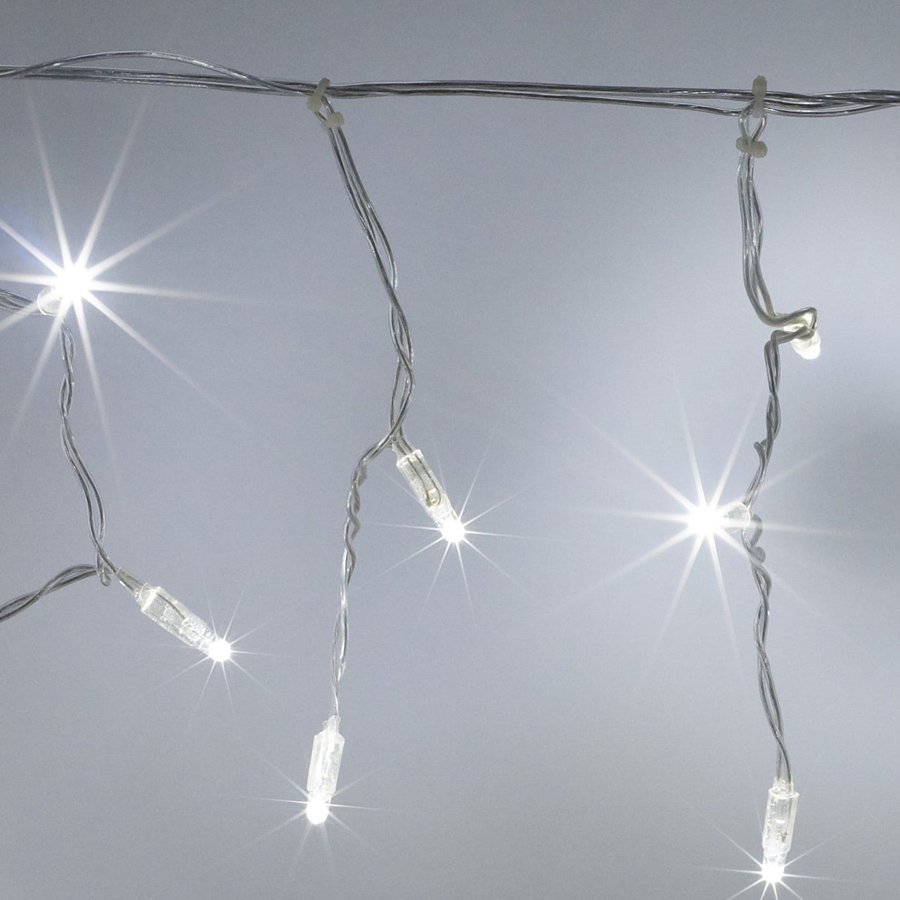 Core Connect 2m 64 White Connectable Icicle Lights Clear Cable