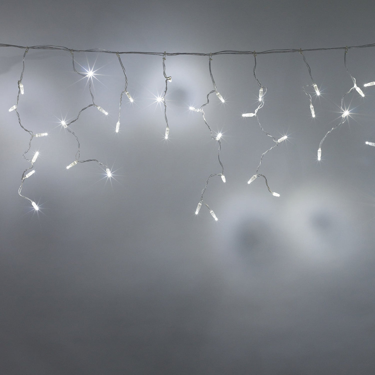 Core Connect 2m 64 White Connectable Icicle Lights Clear Cable