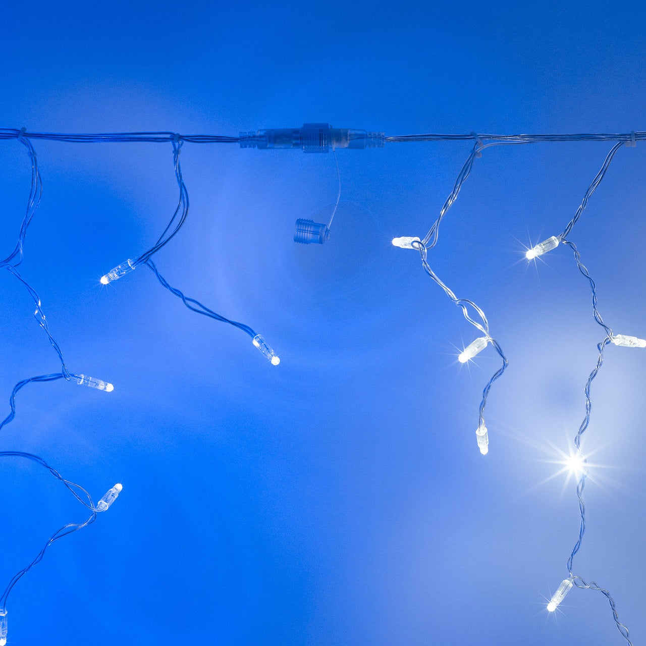 Core Connect 2m 64 White Connectable Icicle Lights Clear Cable