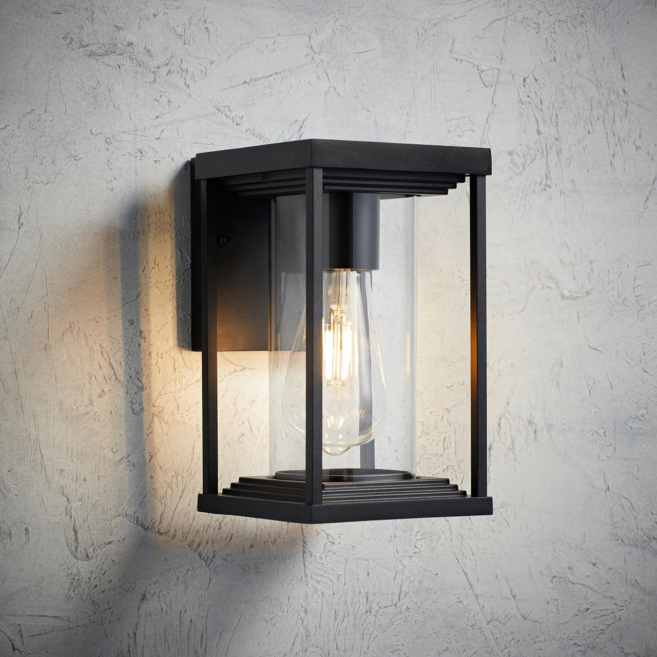 Black Lantern Outdoor Wall Light