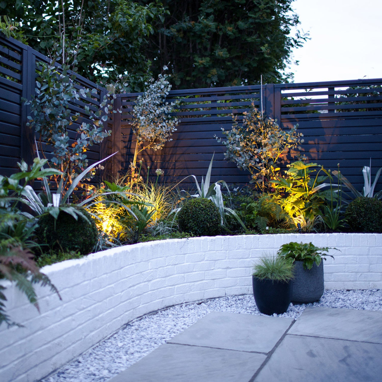 3 x 1W LED Ebony Garden Outdoor Spotlight Kit 50lm