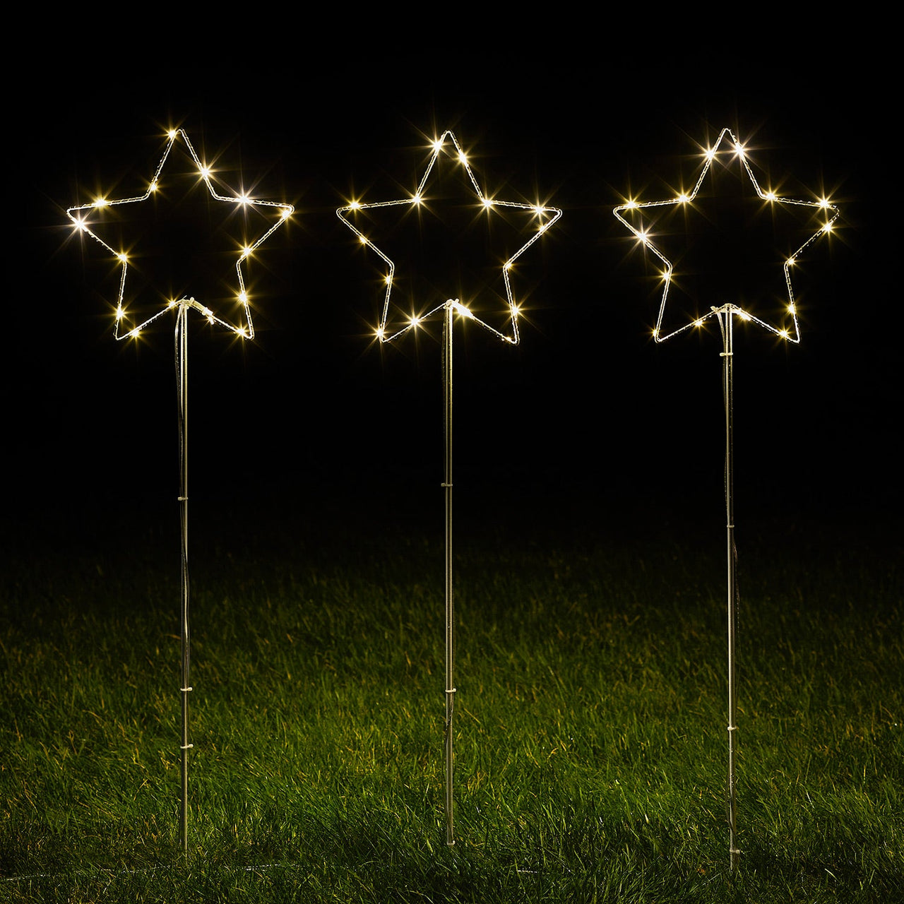 Set of 3 Osby Star Christmas Garden Stake Lights