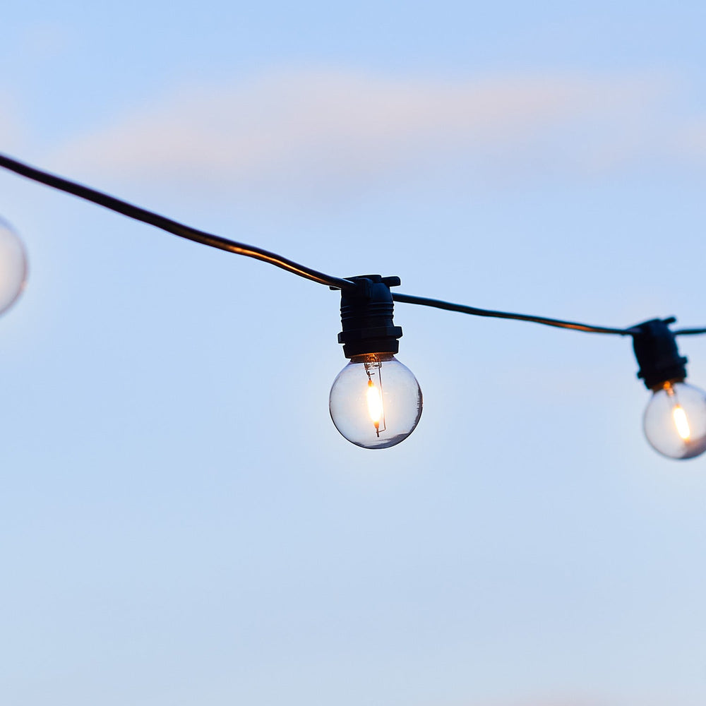 20 Warm White Plug In Outdoor Festoon Lights