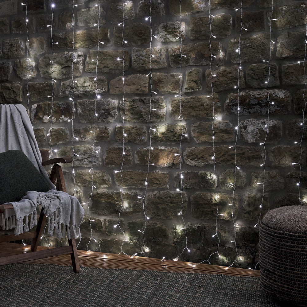 Dual Colour LED Warm White & White Curtain Lights With Remote Control 2m x 2m