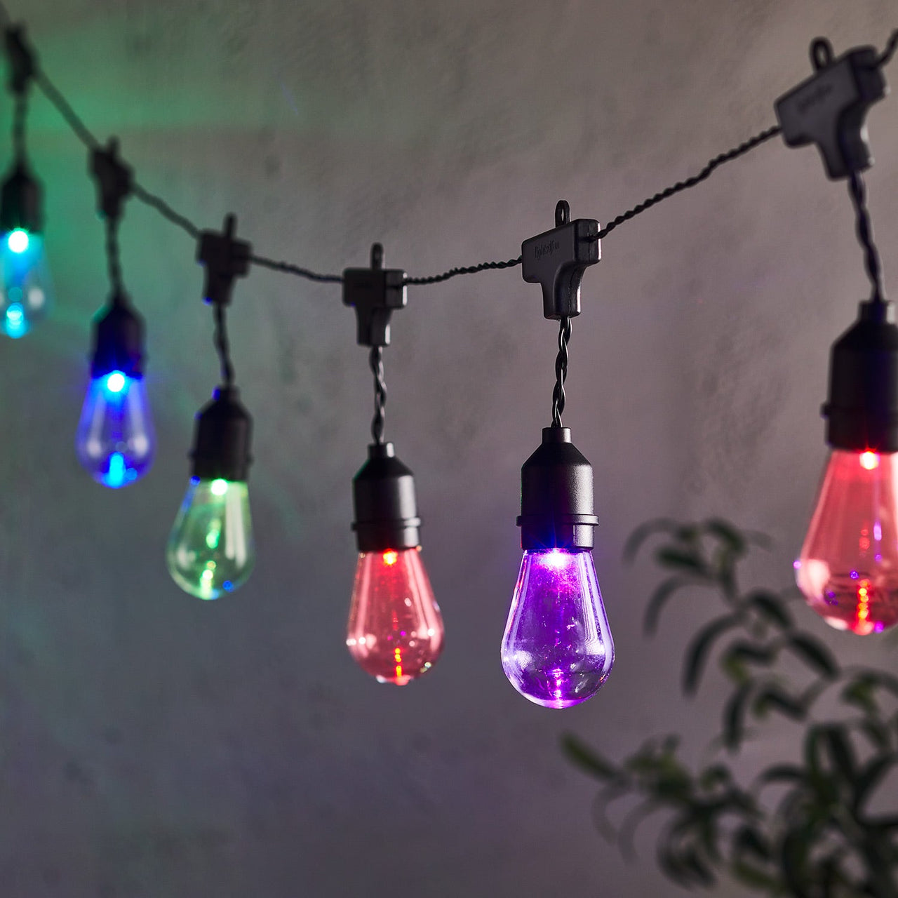 20 Drop Bulb Colour Changing Plug In Outdoor Festoon Lights