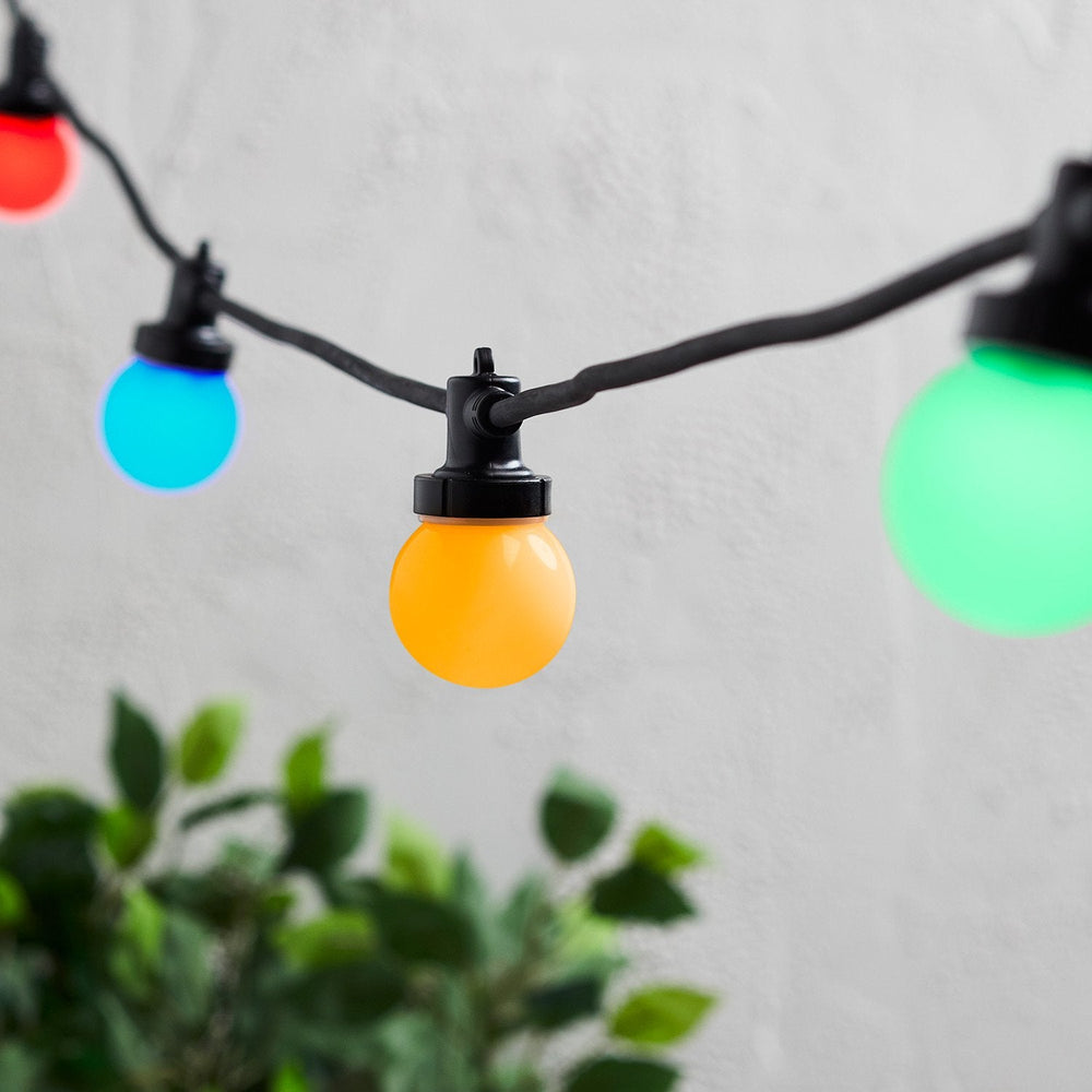 Pro Connect 80m 160 Multi Coloured Connectable Festoon Lights Black Cable
