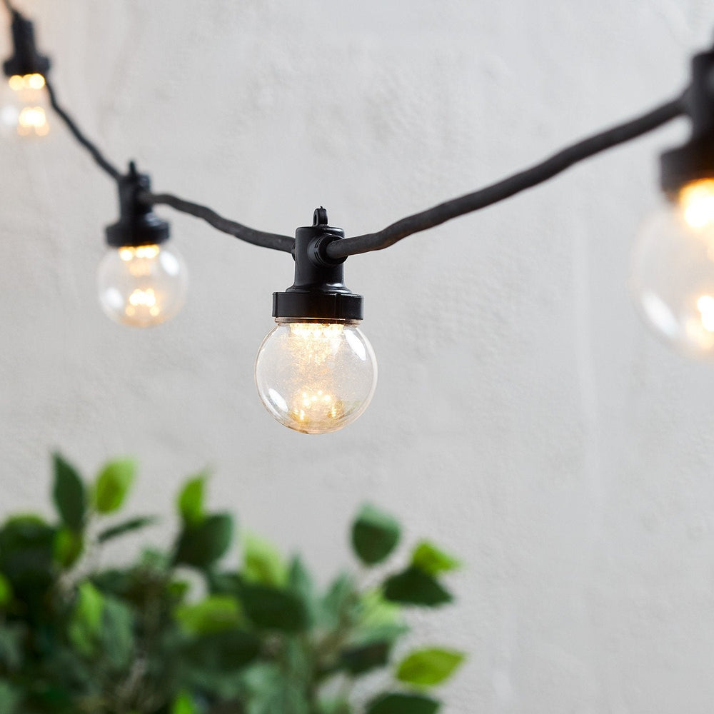 Pro Connect 35m 70 Warm White Connectable Festoon Lights Clear Cap Black Cable