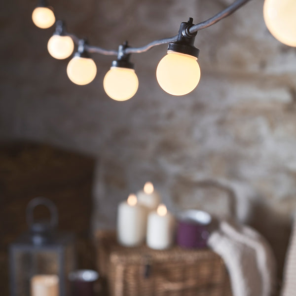 Pro Connect 65m 130 Warm White Connectable Festoon Lights Black Cable