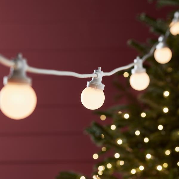 Pro Connect 125m 250 Warm White Connectable Festoon Lights White Cable