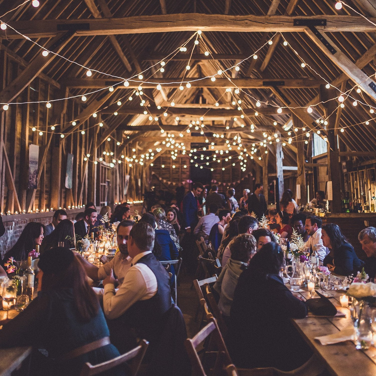 Pro Connect 125m 250 Warm White Connectable Festoon Lights White Cable