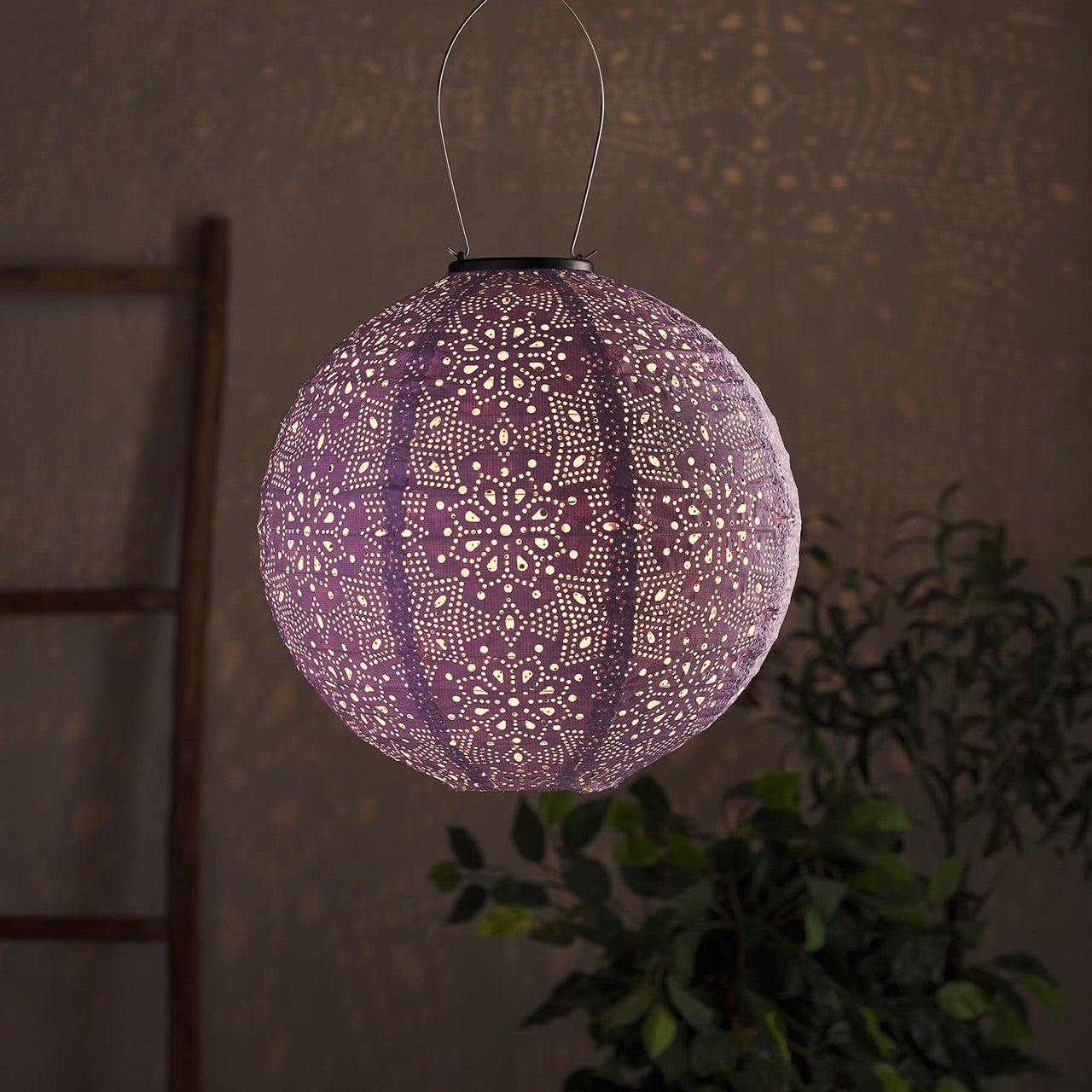Set of 5 Tyvek Moroccan Hanging Solar Lanterns