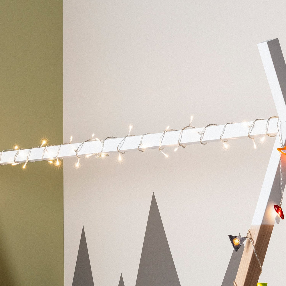 50 Warm White LED Indoor Fairy Lights On Clear Cable