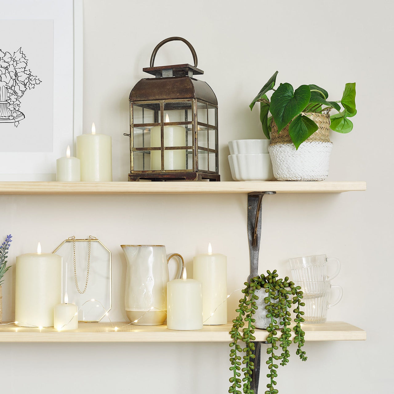 Brass Indoor Glass Lantern