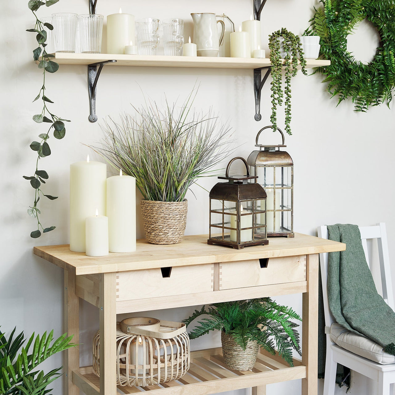 Brass Indoor Glass Lantern