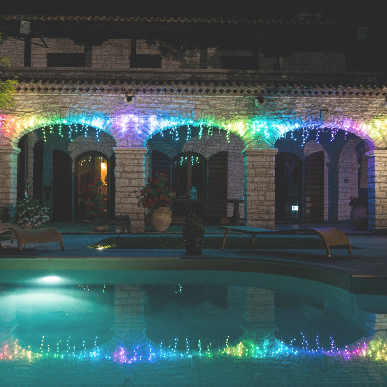 5m 190 LED Twinkly Smart App Controlled Icicle Lights Multi Coloured & White Edition