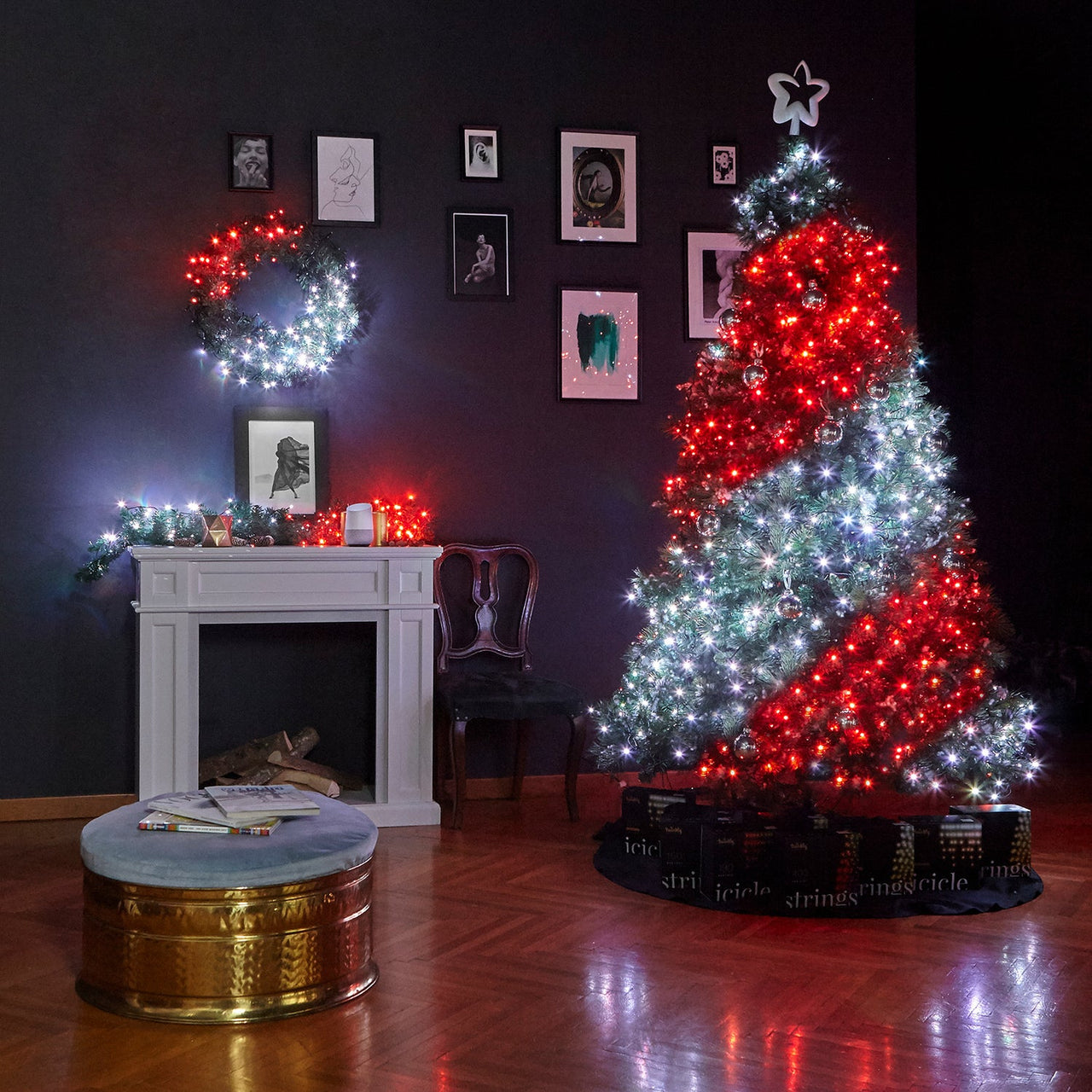 48m 600 LED Twinkly Smart App Controlled String Lights Multi Coloured With Music Device