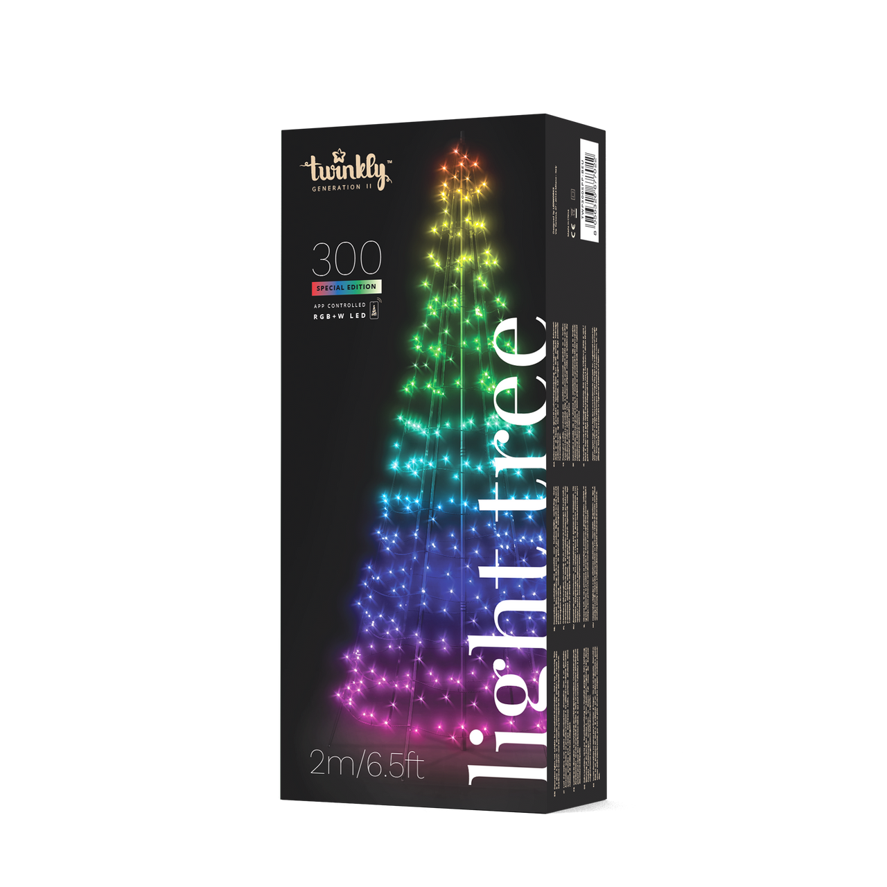 2m 300 LED Twinkly Smart App Controlled Outdoor Christmas Tree Multi Coloured & White Edition