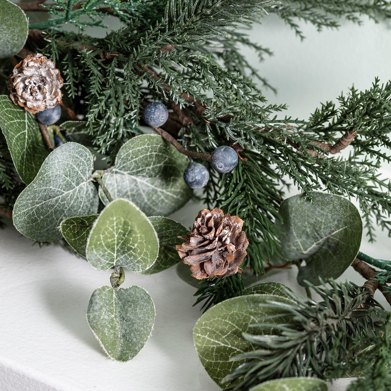 40cm Frosted Berry and Pinecone Christmas Wreath