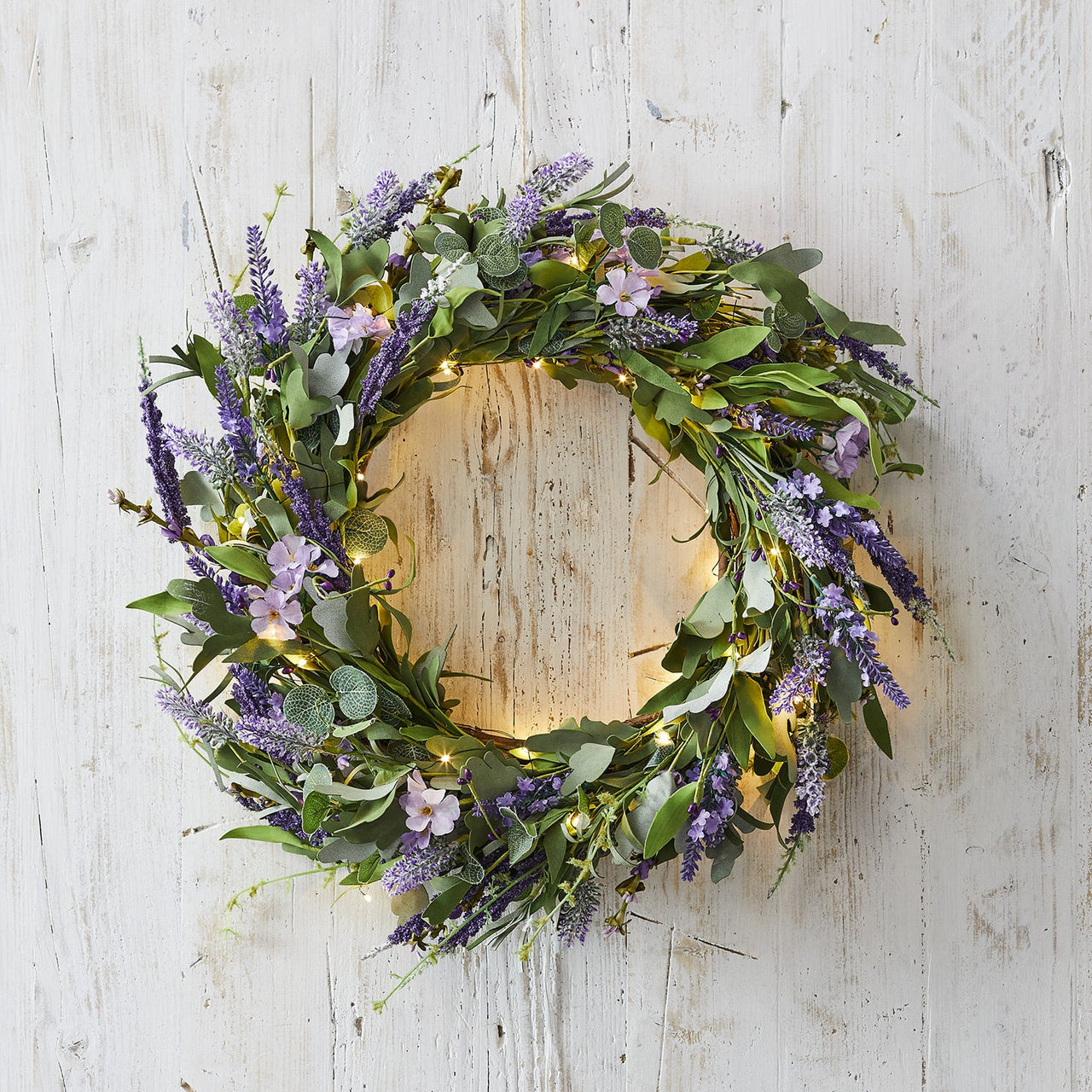 45cm Lavender Wreath Micro Light Bundle