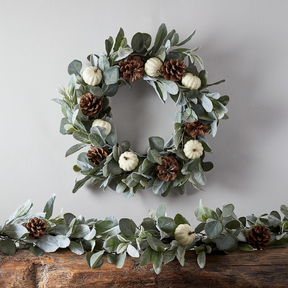 50cm Pumpkin & Pinecone Autumn Wreath