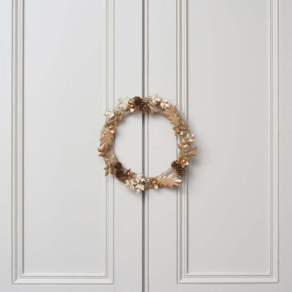 33cm Gold Leaf Christmas Wreath