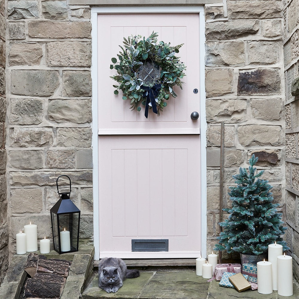 50cm Blue Berry Christmas Wreath Micro Light Bundle