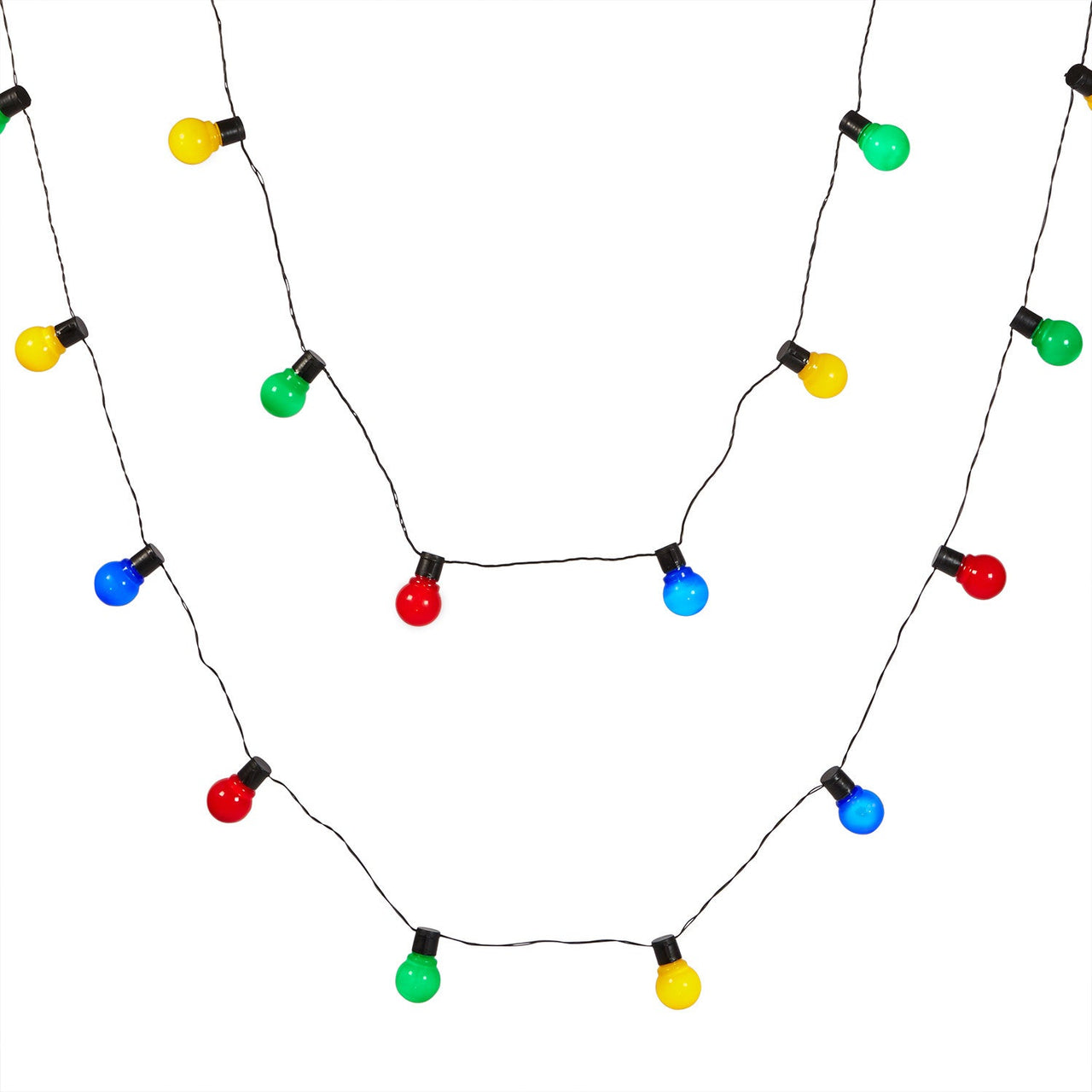 30 Multi Coloured Plug In Fiesta Festoon Lights