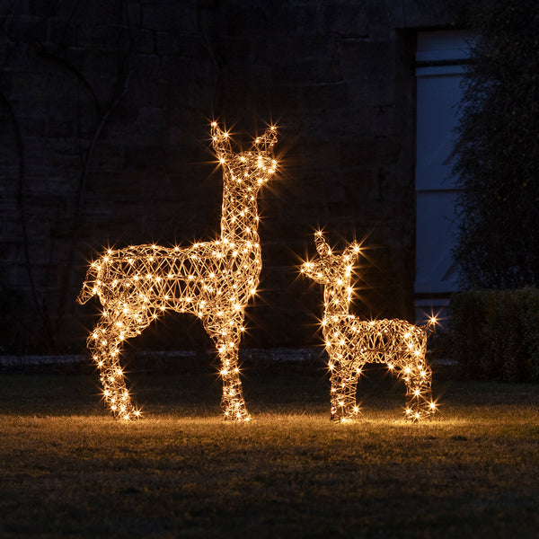 Set of 8 Studley Rattan Light Up Reindeer