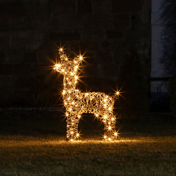 Set of 5 Studley Rattan Light Up Reindeer 24v