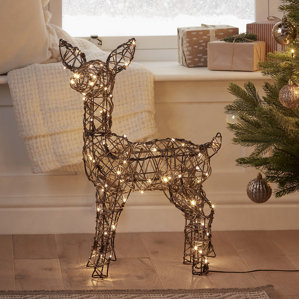 Studley Rattan Light Up Reindeer Family 24v